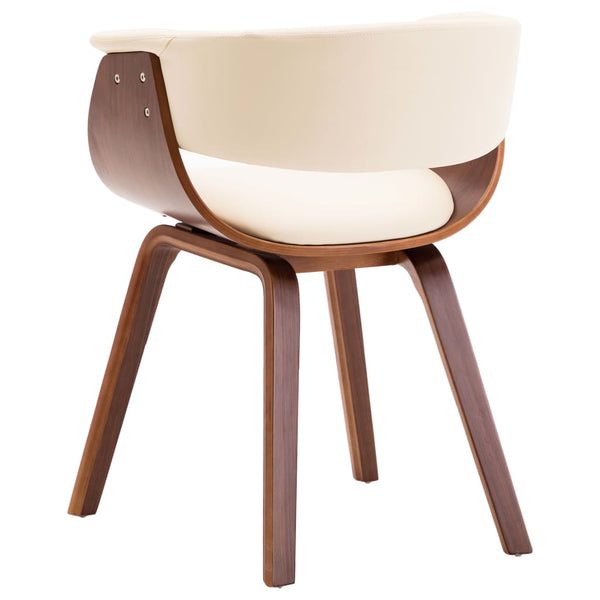 vidaXL Dining Chairs 4 pcs Cream Bentwood and Artificial Leather
