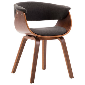 vidaXL Dining Chairs 2 pcs. Grey Bentwood and Fabric