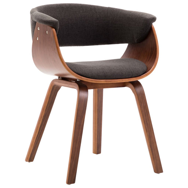 vidaXL Dining Chairs 2 pcs. Grey Bentwood and Fabric