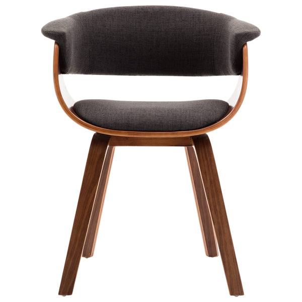 vidaXL Dining Chairs 2 pcs. Grey Bentwood and Fabric