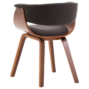 vidaXL Dining Chairs 2 pcs. Grey Bentwood and Fabric