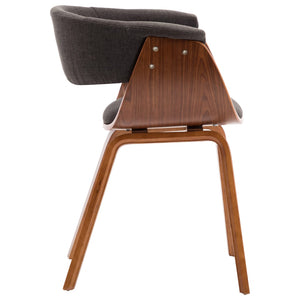 vidaXL Dining Chairs 4 pcs Grey Bentwood and Fabric
