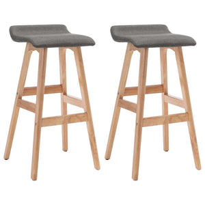 vidaXL Bar Stools 2 pcs. Dark Grey Fabric