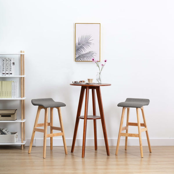 vidaXL Bar Stools 2 pcs. Dark Grey Fabric