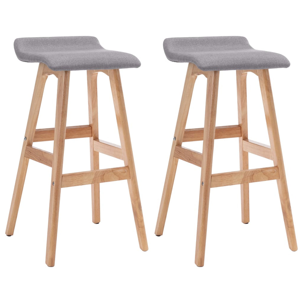 vidaXL Bar Stools 2 pcs Light Gray Fabric