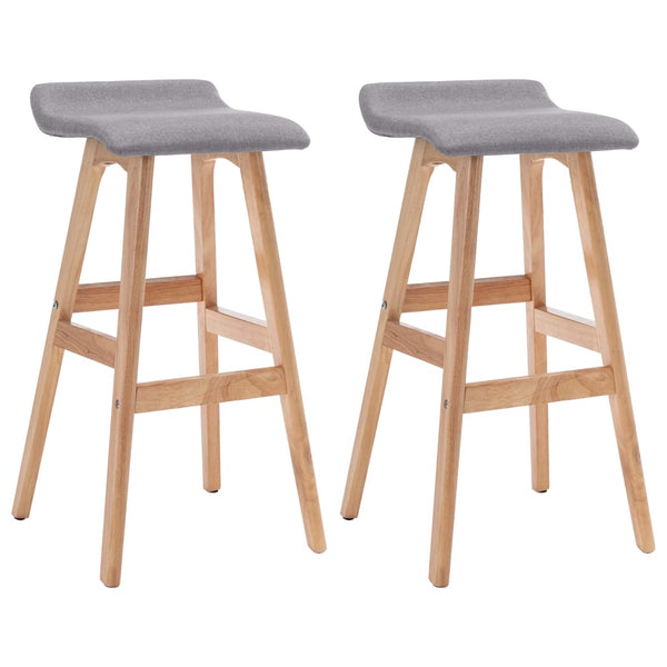 vidaXL Bar Stools 2 pcs Light Gray Fabric
