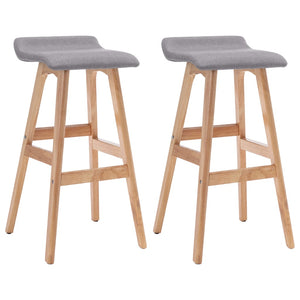 vidaXL Bar Stools 2 pcs Light Gray Fabric