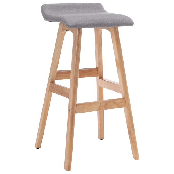 vidaXL Bar Stools 2 pcs Light Gray Fabric