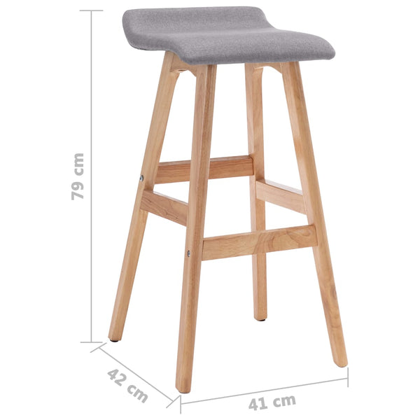 vidaXL Bar Stools 2 pcs Light Gray Fabric
