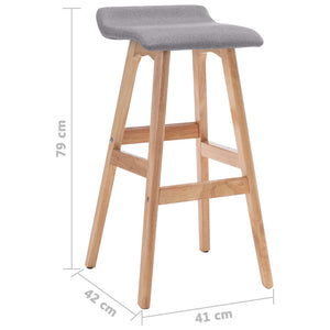 vidaXL Bar Stools 2 pcs Light Gray Fabric