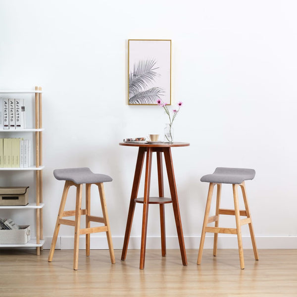 vidaXL Bar Stools 2 pcs Light Gray Fabric