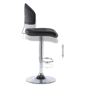 vidaXL Bar Stool Black Faux Leather