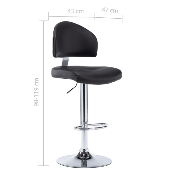 vidaXL Bar Stool Black Faux Leather