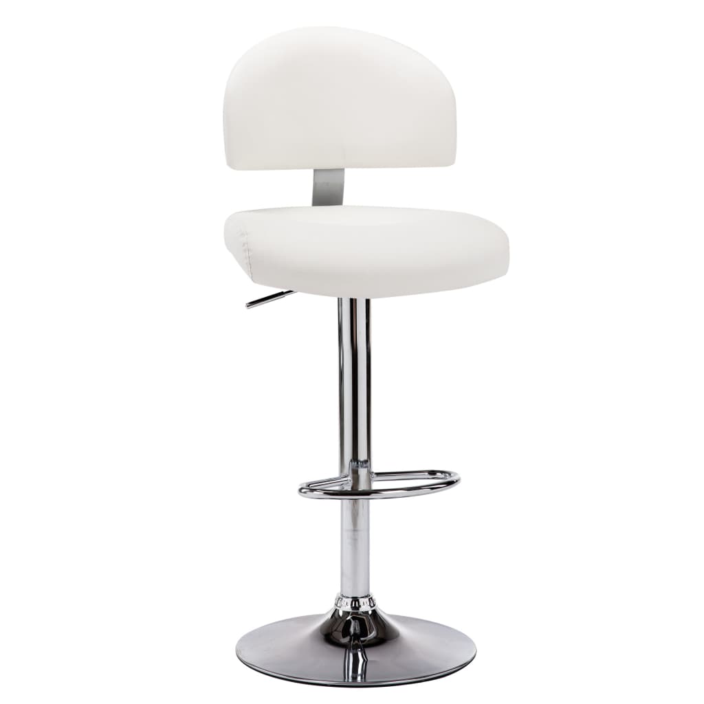 vidaXL Bar Stool White Faux Leather