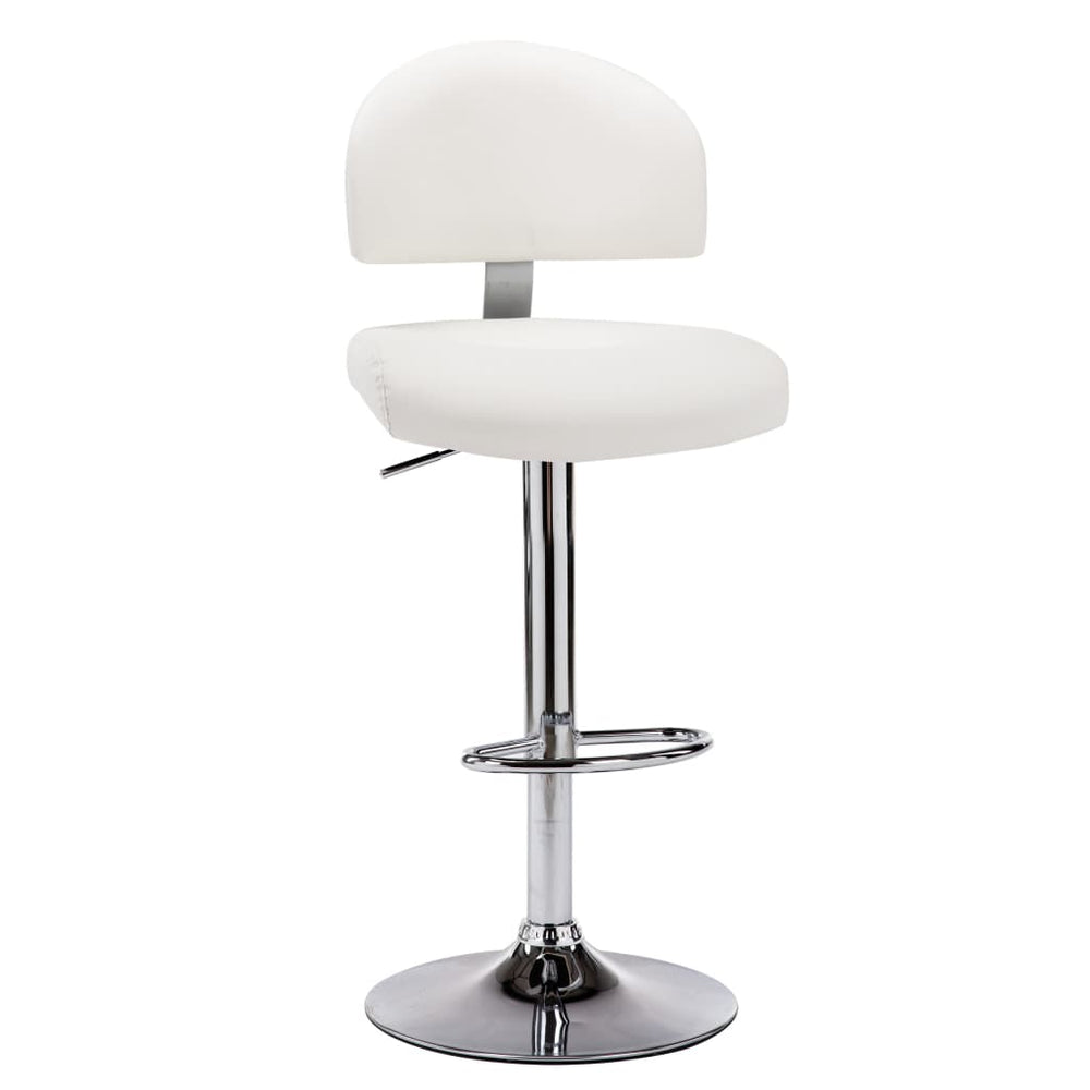 vidaXL Bar Stool White Faux Leather