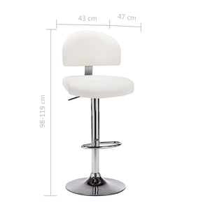 vidaXL Bar Stool White Faux Leather
