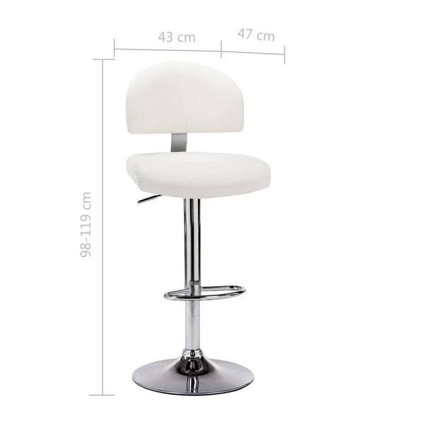 vidaXL Bar Stool White Faux Leather