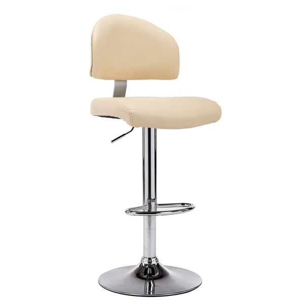 vidaXL Bar Stool Cream White Faux Leather