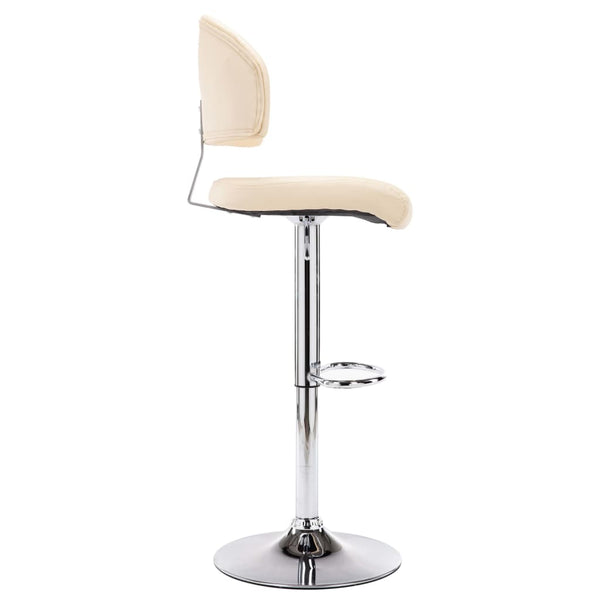 vidaXL Bar Stool Cream White Faux Leather