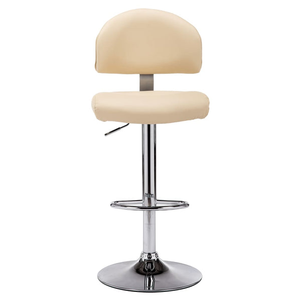 vidaXL Bar Stool Cream White Faux Leather