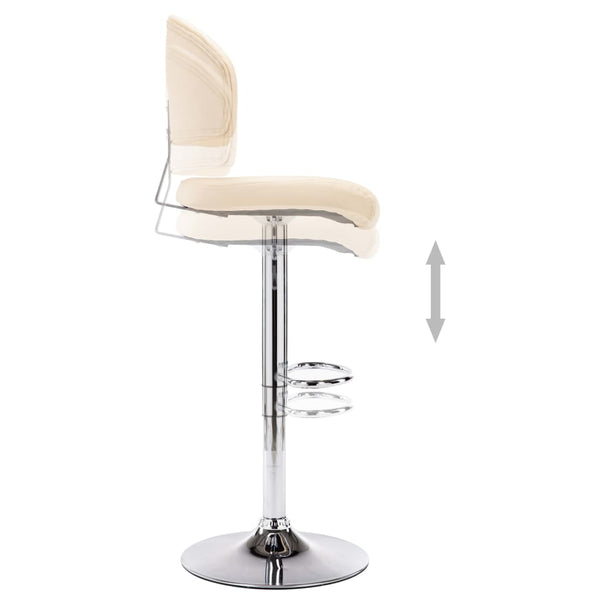 vidaXL Bar Stool Cream White Faux Leather