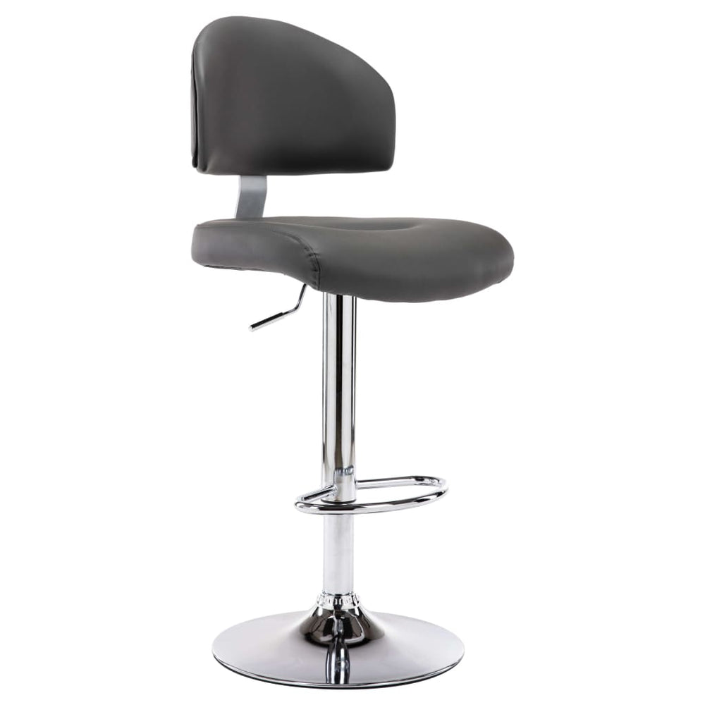 vidaXL Bar Stool Grey Faux Leather