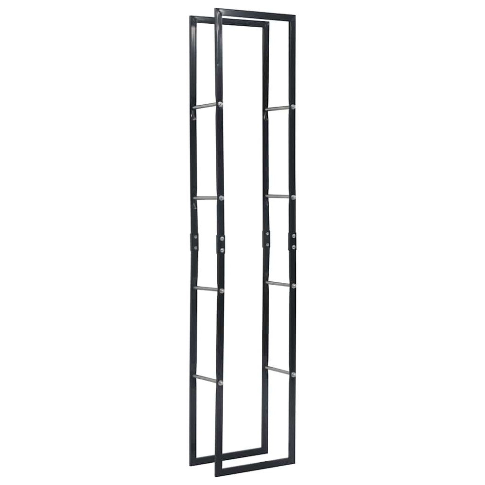 vidaXL Firewood Rack Black 40x25x200 cm Steel