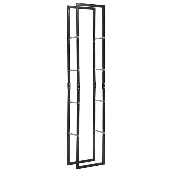vidaXL Firewood Rack Black 40x25x200 cm Steel