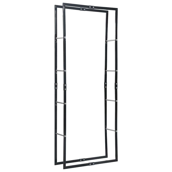 vidaXL Firewood Rack Black 80x25x200 cm Steel