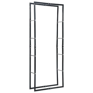 vidaXL Firewood Rack Black 80x25x200 cm Steel