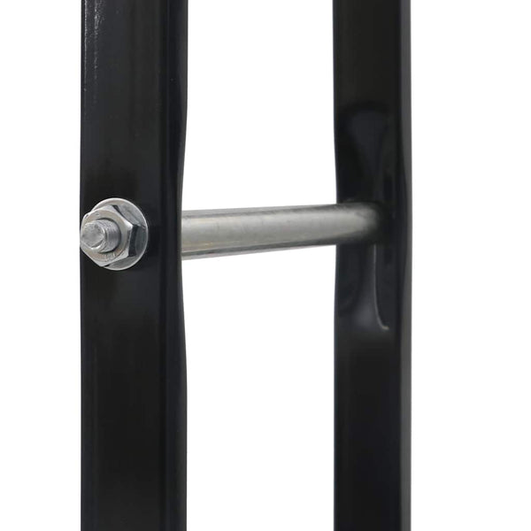 vidaXL Firewood Rack Black 80x25x200 cm Steel