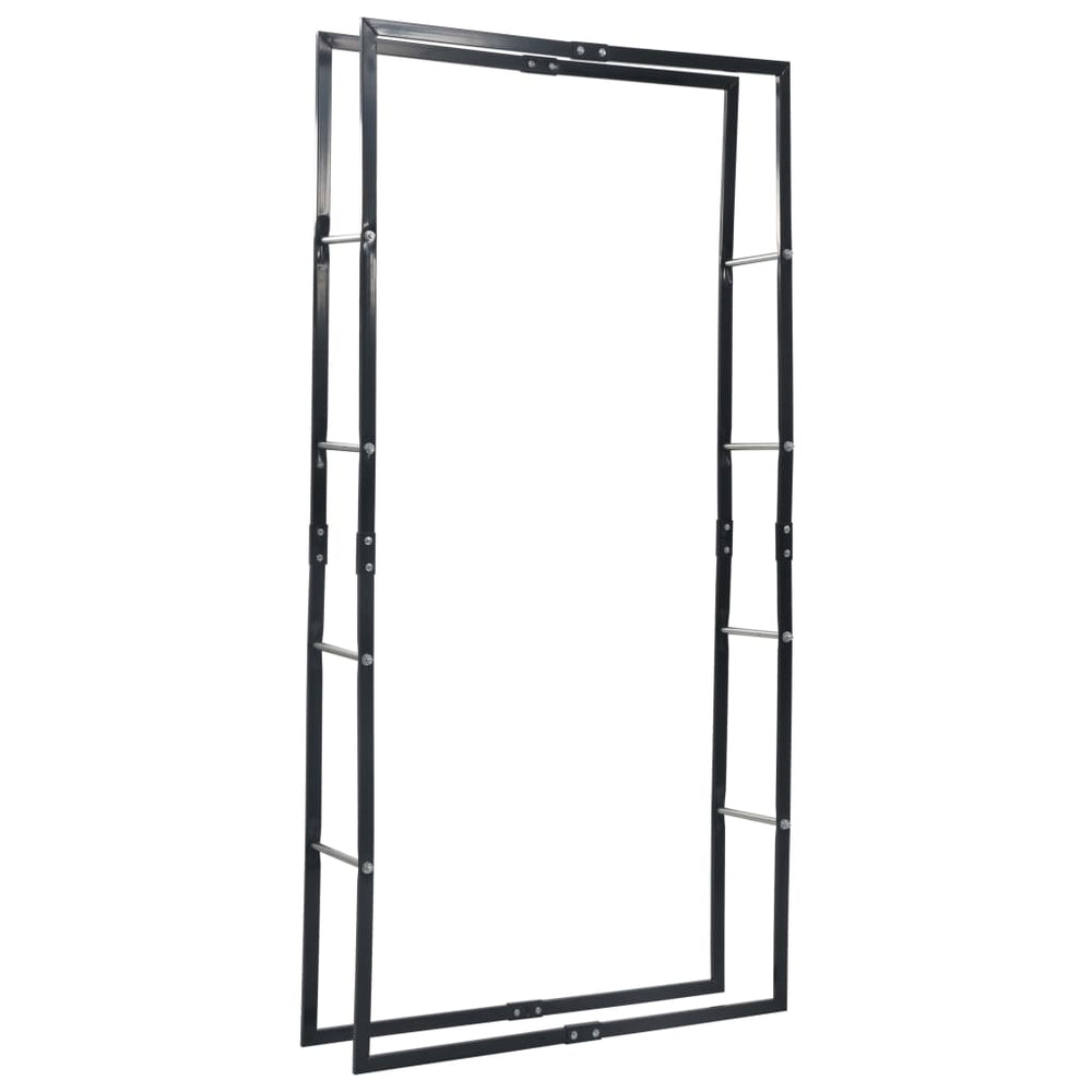 vidaXL Firewood Rack Black 100x25x200 cm Steel