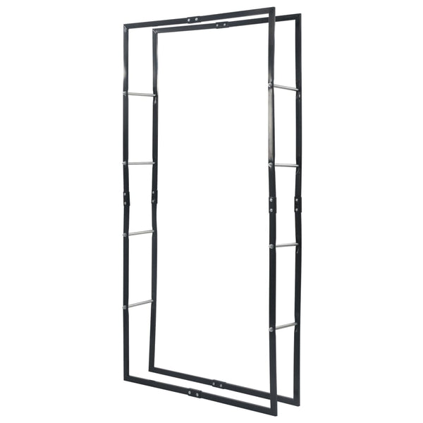 vidaXL Firewood Rack Black 100x25x200 cm Steel