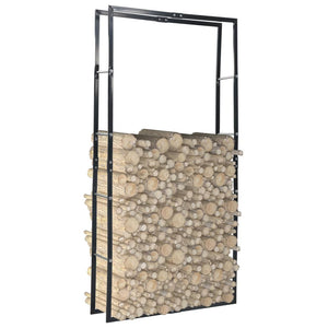 vidaXL Firewood Rack Black 100x25x200 cm Steel