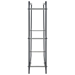 vidaXL Firewood Rack Black 100x25x100 cm Steel
