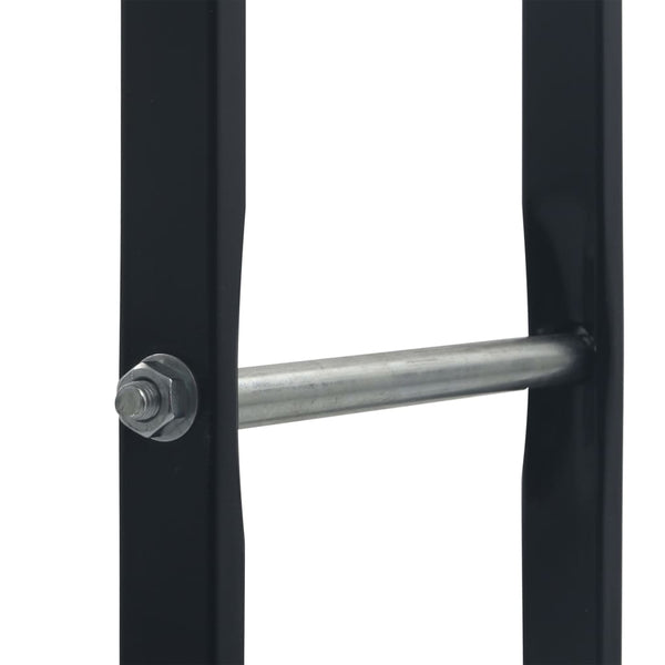 vidaXL Firewood Rack Black 100x25x100 cm Steel
