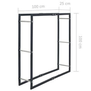 vidaXL Firewood Rack Black 100x25x100 cm Steel
