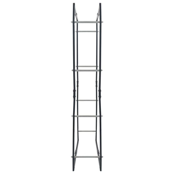 vidaXL Firewood Rack Black 80x25x150 cm Steel