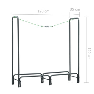 vidaXL Firewood Rack Anthracite 120×35×120 cm Steel