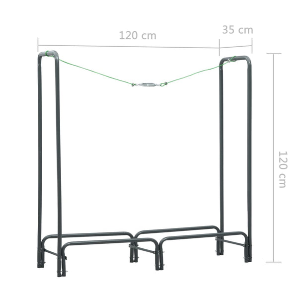 vidaXL Firewood Rack Anthracite 120×35×120 cm Steel