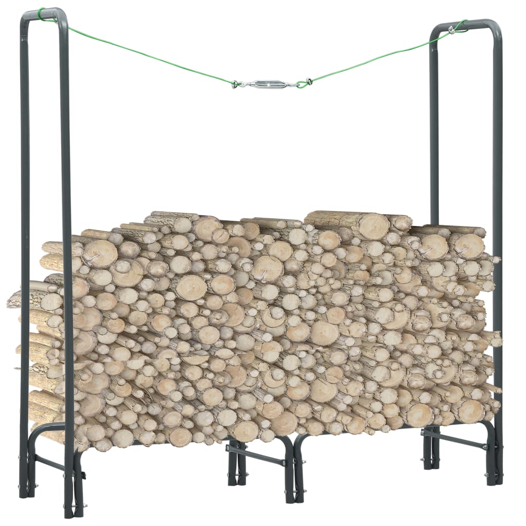 vidaXL Firewood Rack Anthracite 120×35×120 cm Steel