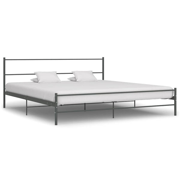 vidaXL Bed Frame Grey Metal 180×200 cm