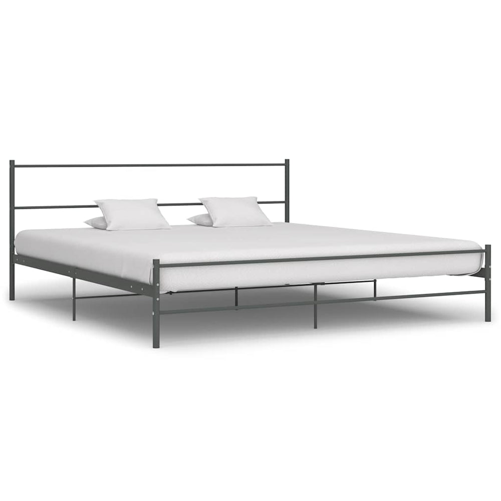 vidaXL Bed Frame Grey Metal 180×200 cm