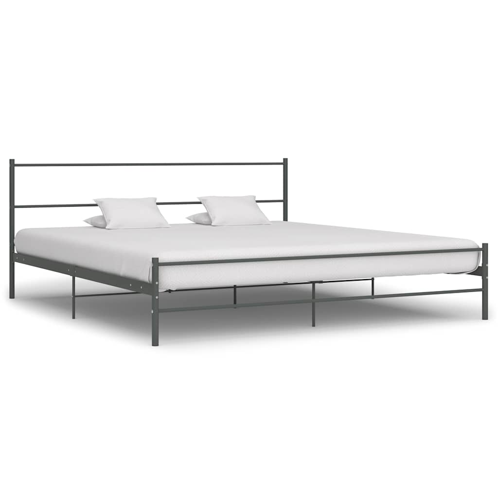 vidaXL Bed Frame Grey Metal 180×200 cm