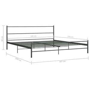 vidaXL Bed Frame Grey Metal 180×200 cm