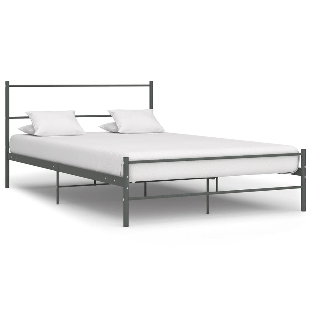 vidaXL Bed Frame Grey Metal 120x200 cm