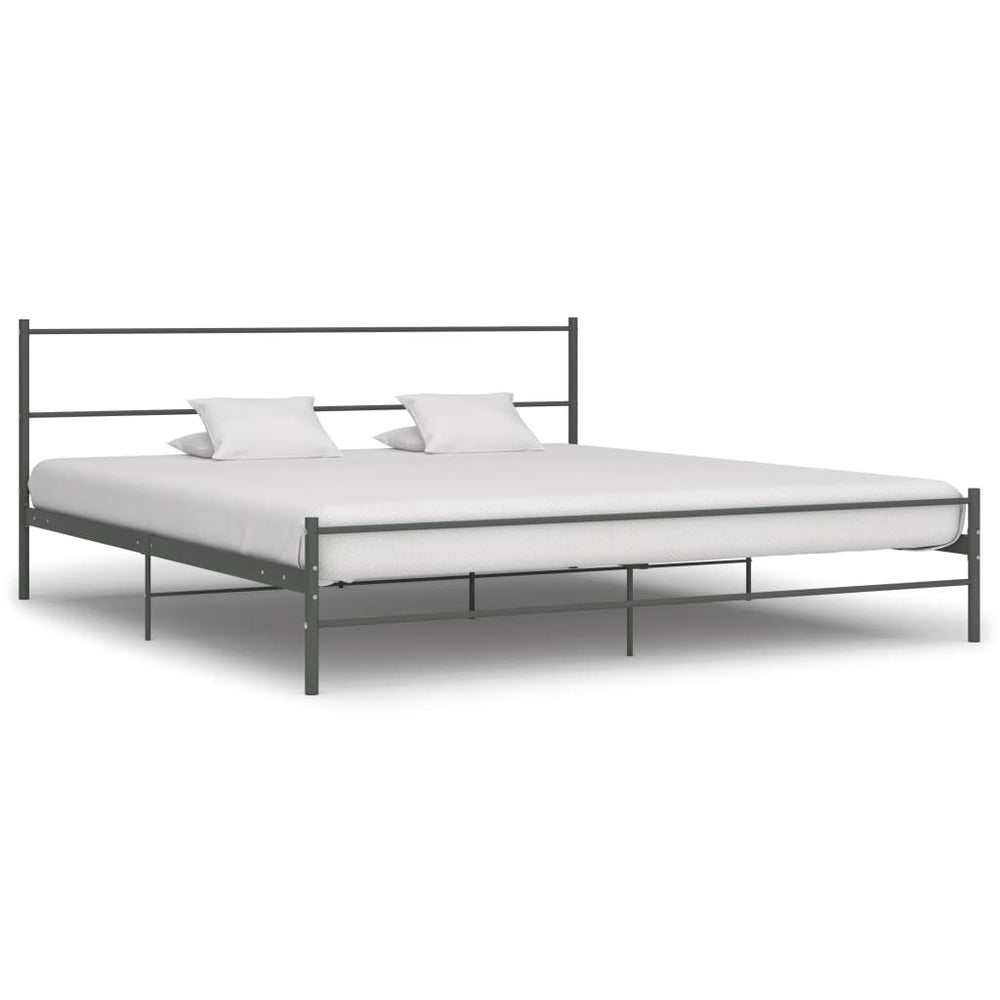 vidaXL Bed Frame Gray Metal 200×200 cm