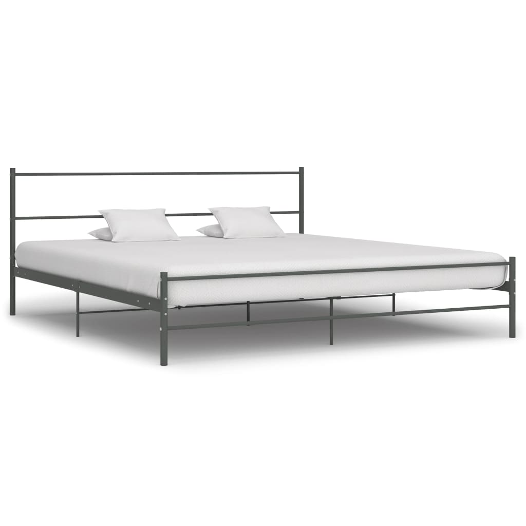 vidaXL Bed Frame Gray Metal 200×200 cm