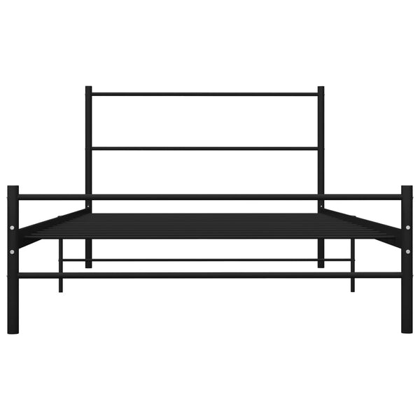 vidaXL Bed Frame Black Metal 100 x 200 cm