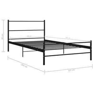 vidaXL Bed Frame Black Metal 100 x 200 cm